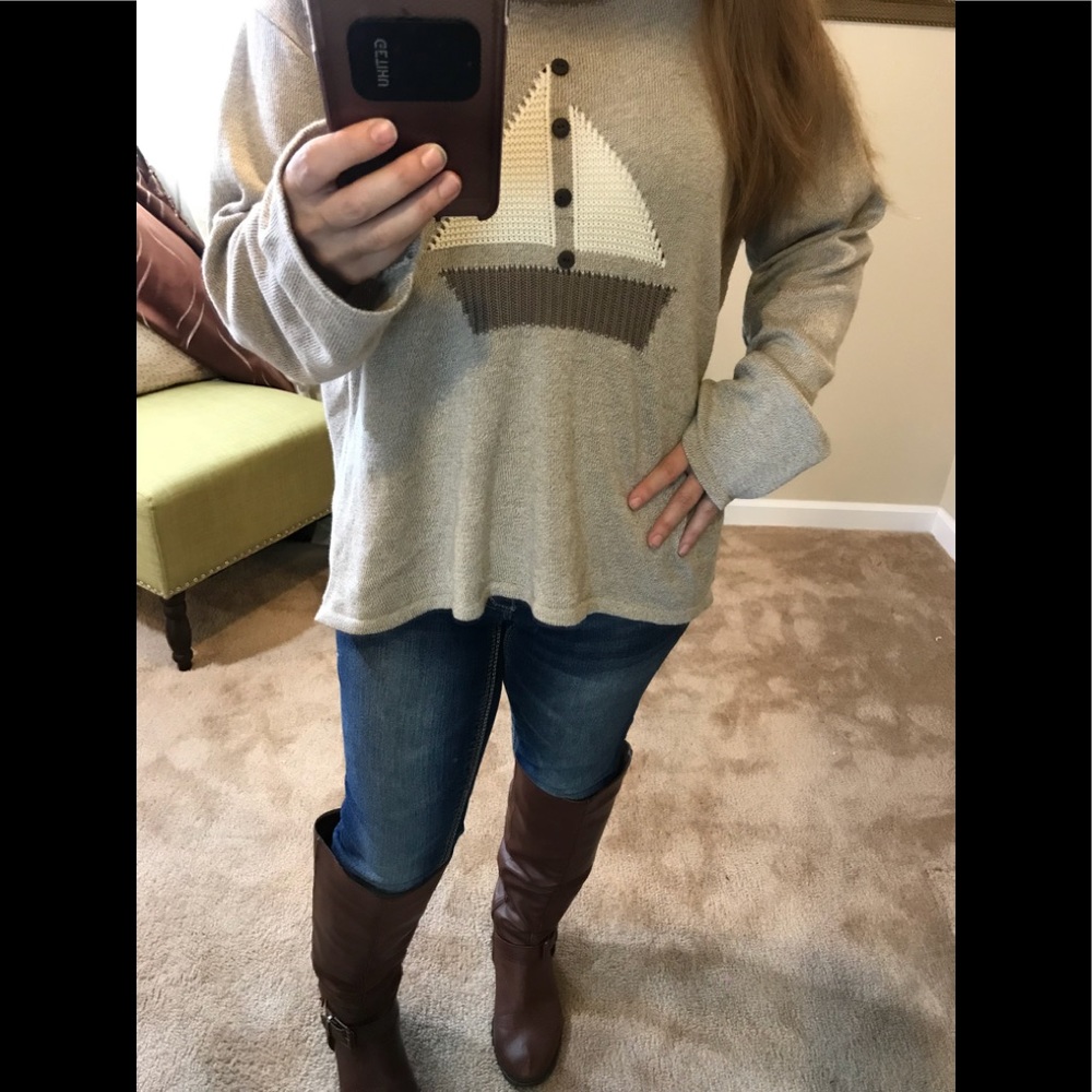 Orvis XL sweater with sail boat embroidery - Picture 2 of 7